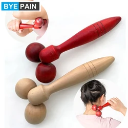 BYEPAIN Wooden Eye Face Roller Health Care Massager Primary Wood Color Relaxing Neck Chin Slimming Face-lift Massage Tool