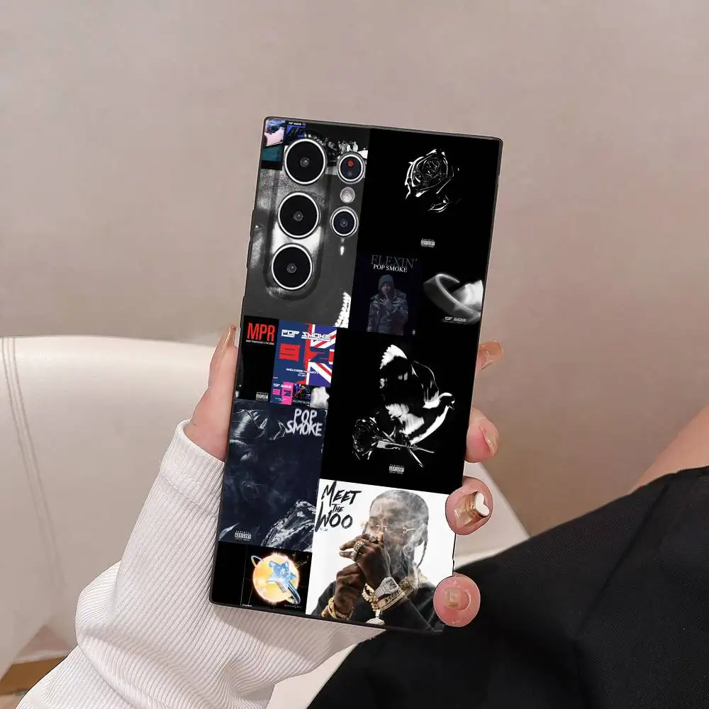 Coque de téléphone Rapper P-Pop Smoke, étui en TPU souple et respectueux de la peau, Compatible avec Samsung S21/S22/S23/S24/S25 FE/Plus/Ultra