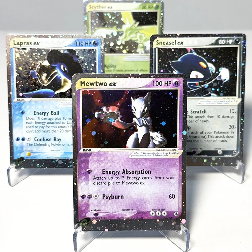 PKM Ruby & Sapphire (RS) Self-made Game Rare Hot Seller  Cards PTCG Blaziken Lapras ex Mewtwo/Scyther ex  Sneasel ex  Collection