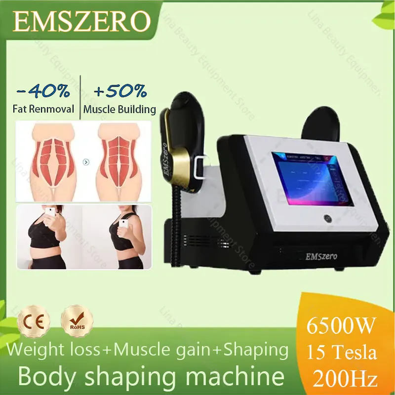 Newly upgraded fat reducing massager EMSZERO massage and body shaping machine 6500W 200Hz RF electromagnetic muscle massager