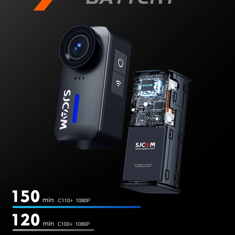 

C100 Thumb Sports Camera, 4K 60FPS Action Cam with 360° Panorama for Motorcycle/Cycling