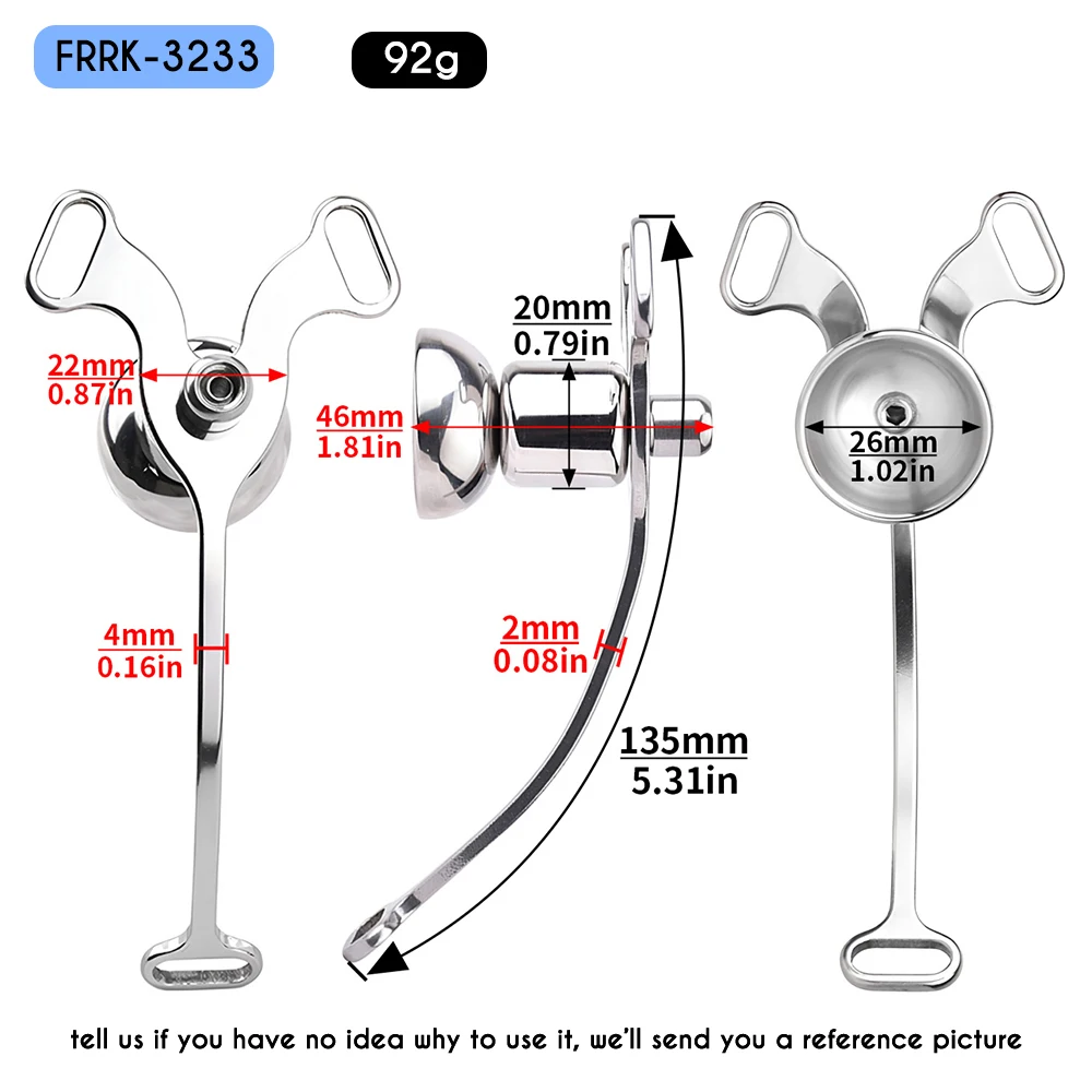 FRRK Superb Penetration Metal Clip with Urethral Inverted Extreme Male to Female Transition for Male Deep Throat Chastity Belt