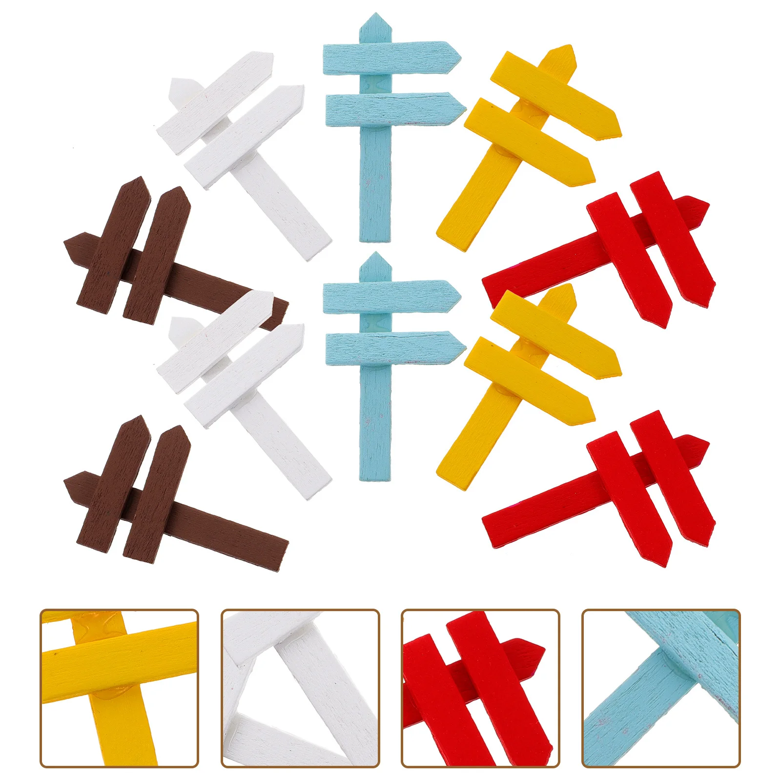 25 قطعة سياج خشبي مصغر ديكور منزل صغير حديقة الزينة أطفال الأطفال يلعبون لعبة صغيرة