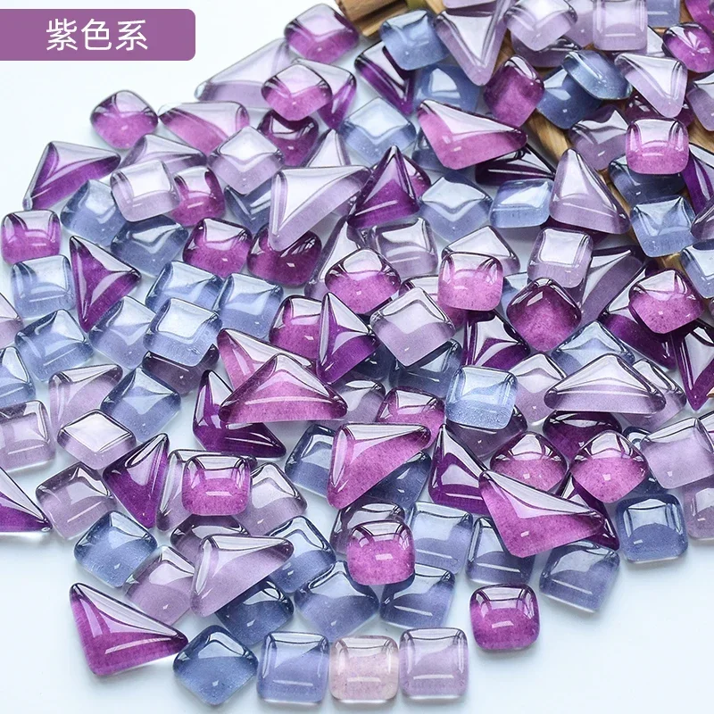 200g Mosaic Stones Diversified Glass Mosaic Tiles Shape DIY Handmade Children's Creative Decoration Accessories