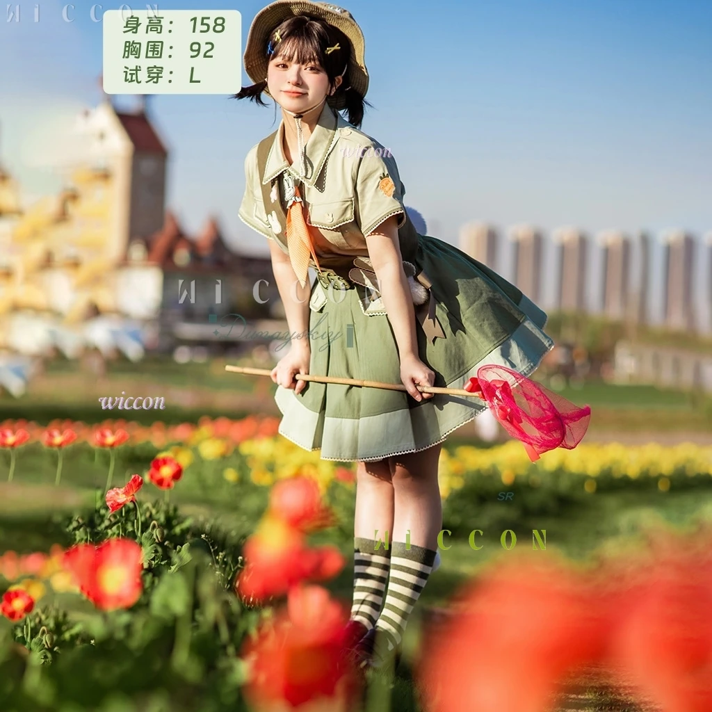 ชุดฮาโลวีน ชุดกระต่ายสไตล์ญี่ปุ่น ชุดโลลิต้าสีเขียว กระโปรงสั้นเอวสูง ชุดงานคาร์นิวัล สำหรับผู้ใหญ่