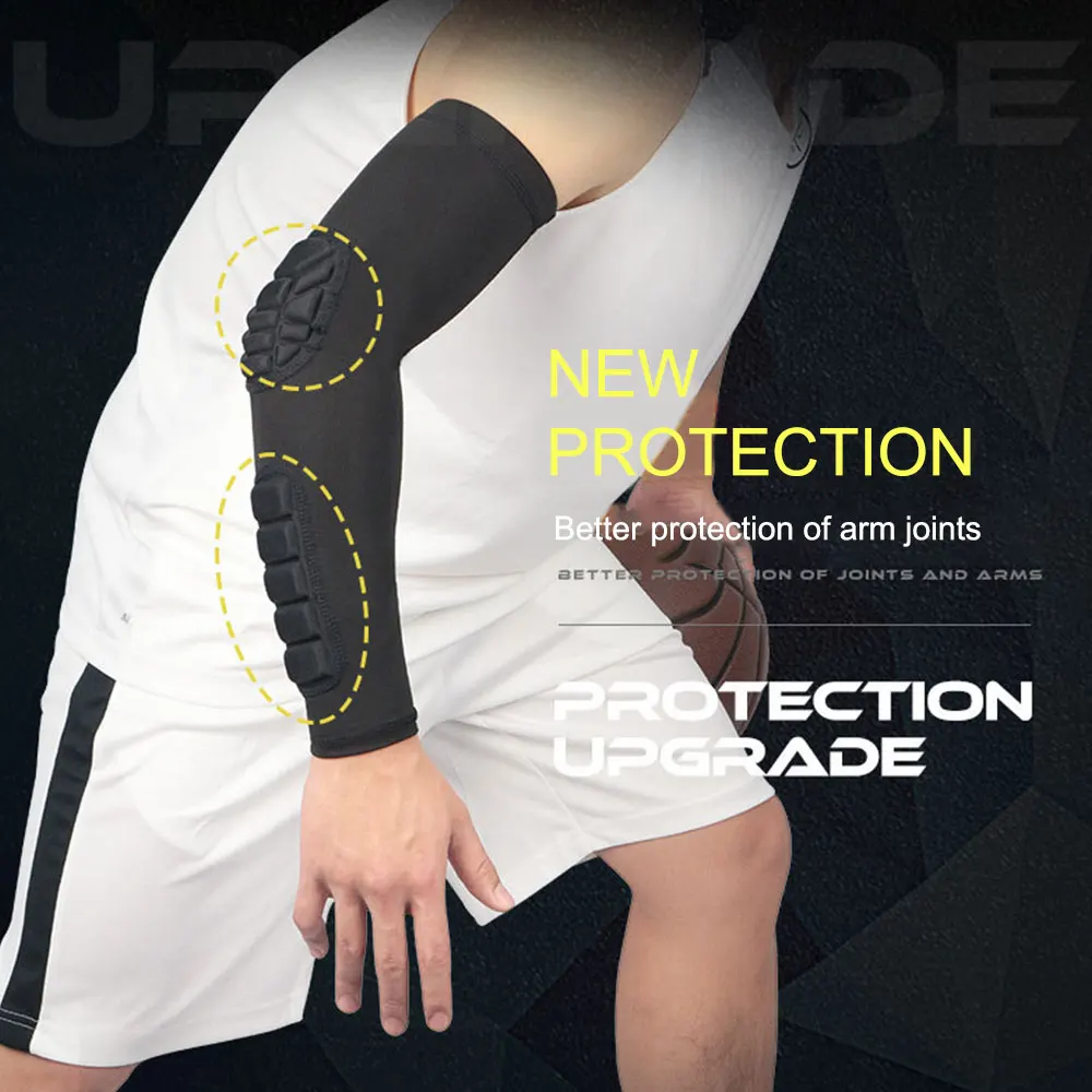 1pc Sports Elbow Protection Honeycomb Anti-collision Pressure Protection Arm Sleeve Basketball Cycling Fitness Protective Gear