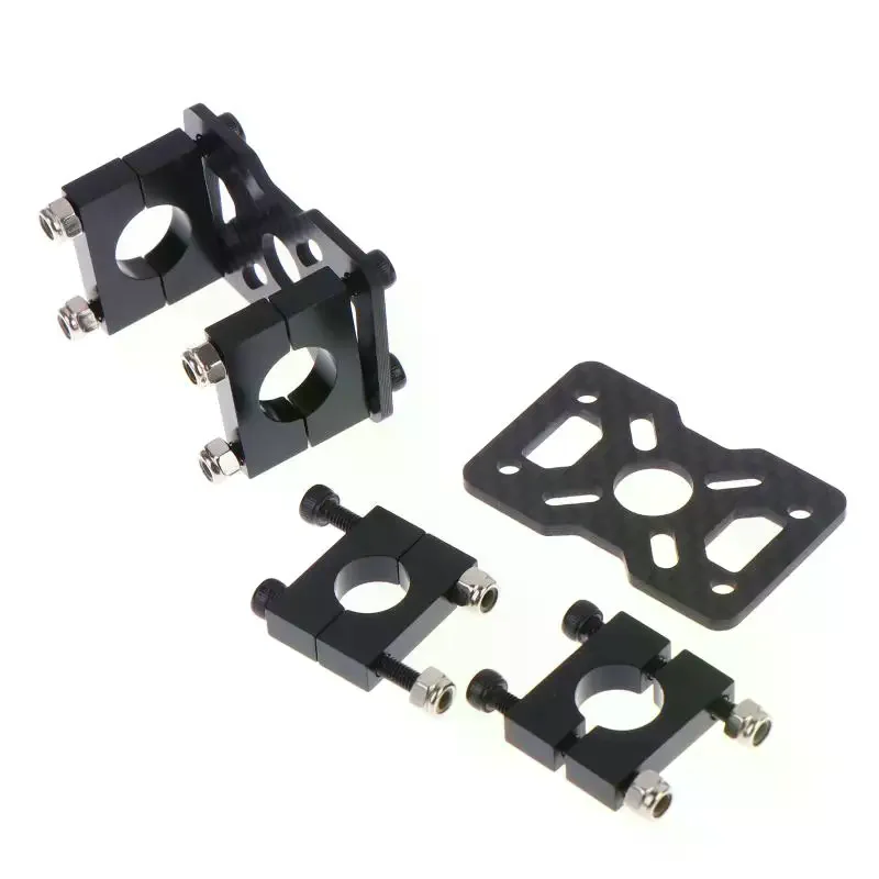 12/14/16/18/20/22/25/30mm 3k Carbon Fiber Motor Base Fixed Seat Mount Plate Pipe Clamp For RC Aircraft Model