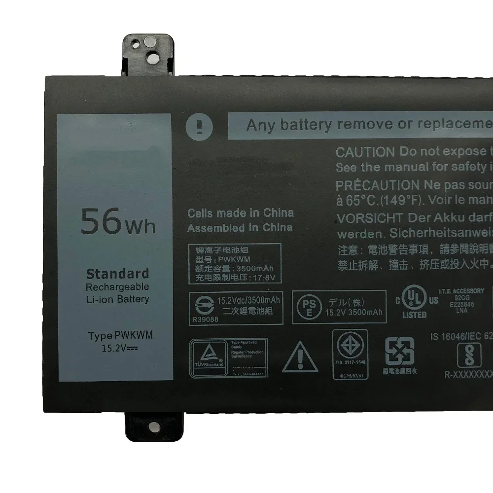 15.2V 56Wh PWKWM original laptop battery For DELL Inspiron 14-7466 14-7467 Series laptop M6WKR 63K70 P78G001 P78G