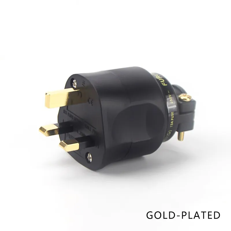 Furutech FI-UK 1363(G) /1363(R) التوصيل HIFI الصوت كابل موصل النحاس مطلية بالذهب الروديوم 13A الصمامات IEC الإنجليزية قابس الطاقة