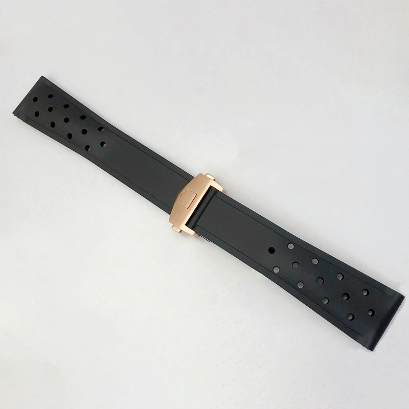 Watch Band Silicone Soft  Durable For TAG HEUER CARRERA/MONACO/FORMULA 1 Watch Strap Men's Watch Bracelet  Folding Buckle Steel
