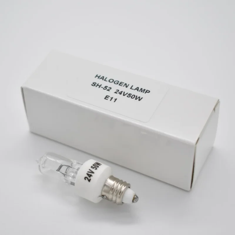 5pcs 24V 50W Threaded thread E11 halogen lamp bead SD200 Single hole cold light operating room shadowless bulb SH52