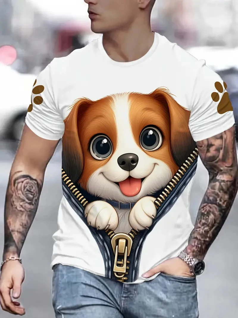 

Funny Cartoon Pattern 3D Printing Men's T-shirts Graphic T Shirts Summer Casual Short Sleeve Pullover Fashion Street Man Clothes
