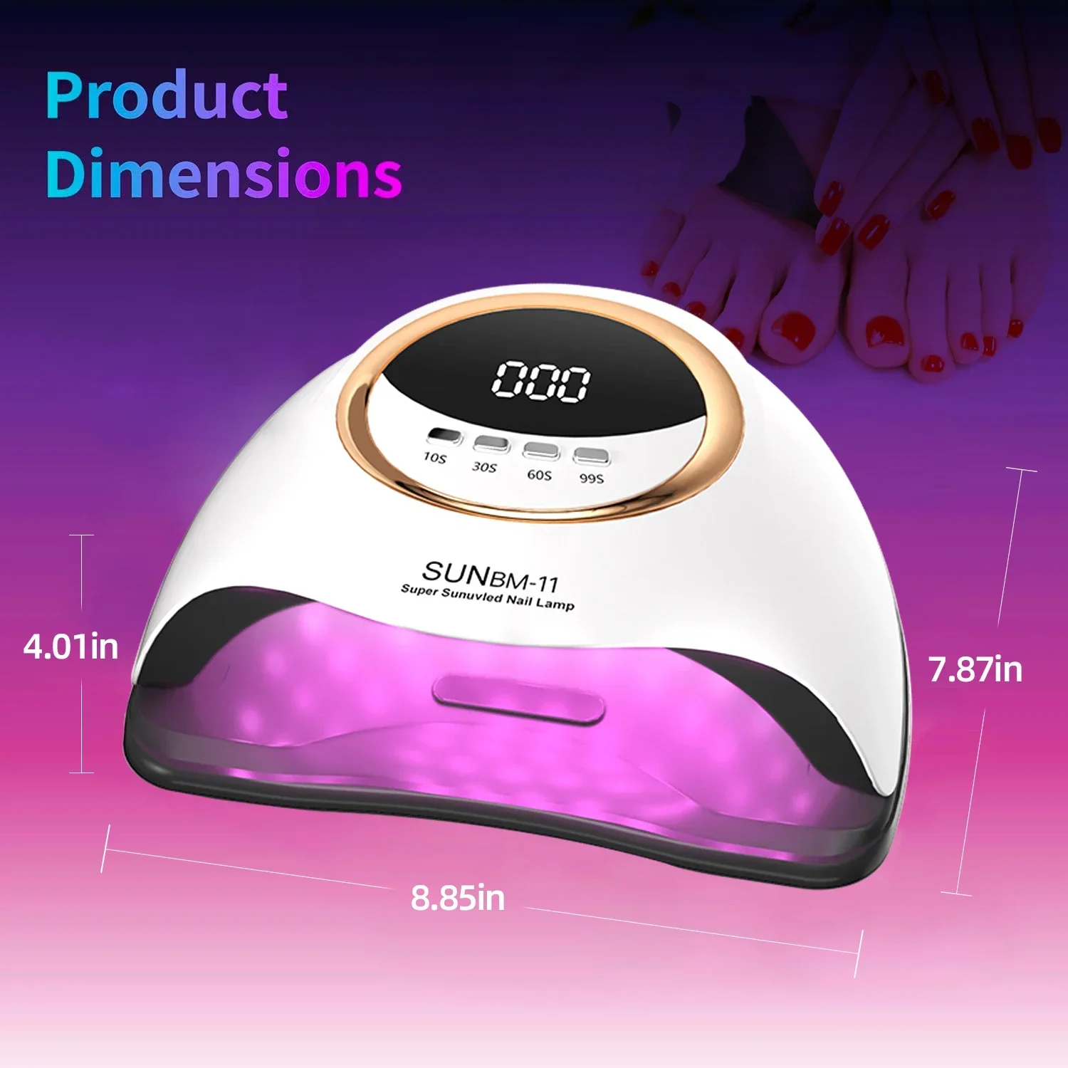 Lampada a LED UV da 280W 66LED per asciugare le unghie smalto per unghie con rilevamento del movimento strumento professionale per lampada per Manicure da cabina per uso domestico