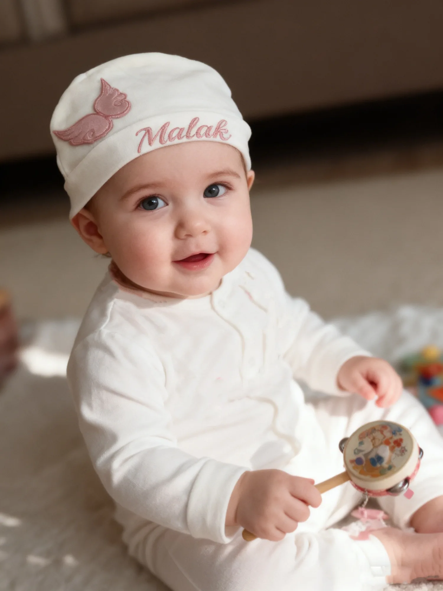Luxury Baby Girl Angel Formal Set - Pink Wings & Pearl Accents - Elegant for Baptism & Baby Shower Gifts