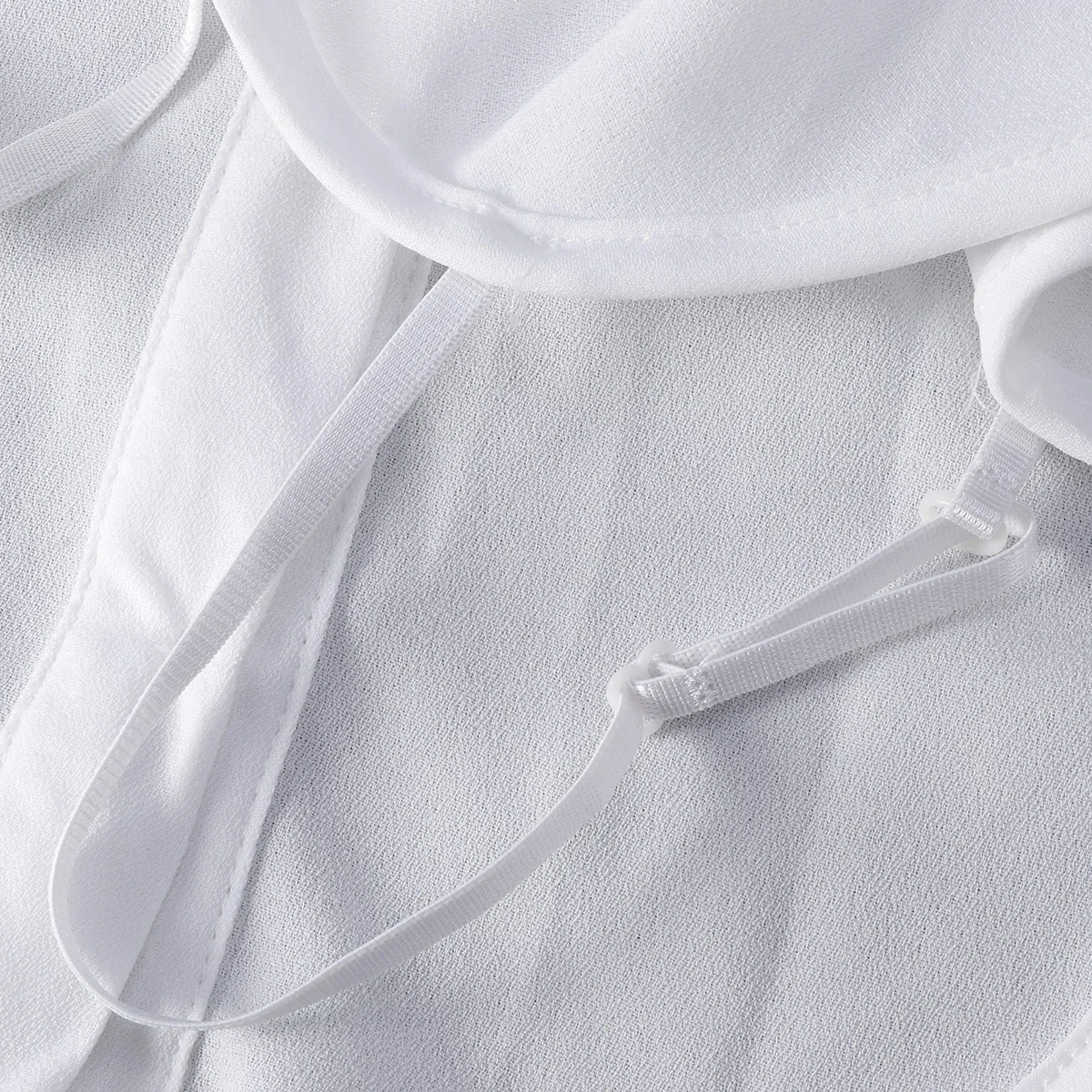 

White Detachable Collar For Women Half Shirt Blouse With Rhinestone Trim Adjustable Fake Neckline Easy Match Clothing