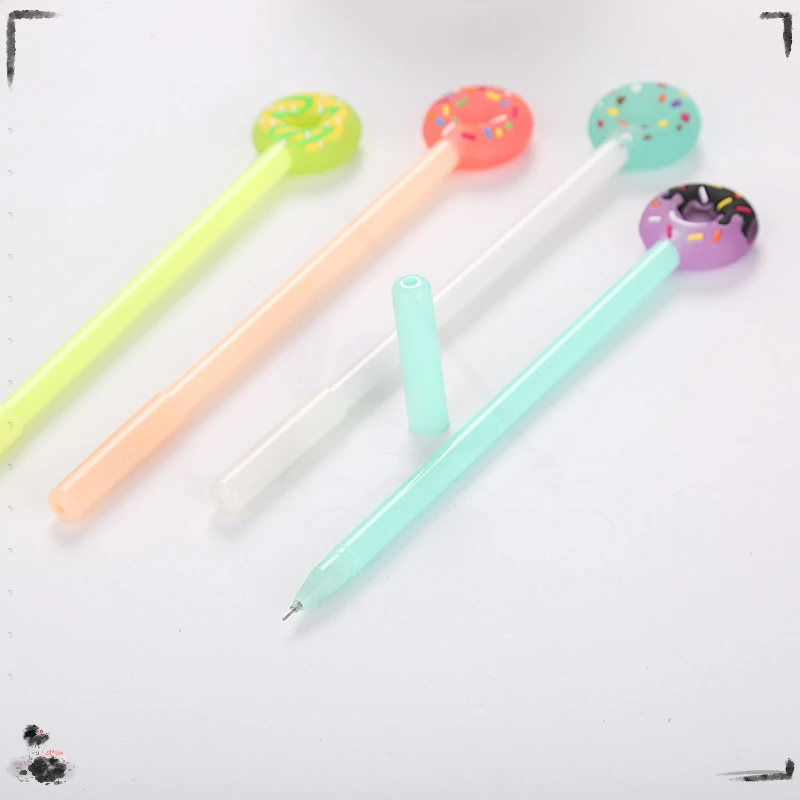 24 Pcs Creative New Donut Neutral Pens Set Cartoon Cute Learning Stationery Fresh Candy Office Supplies