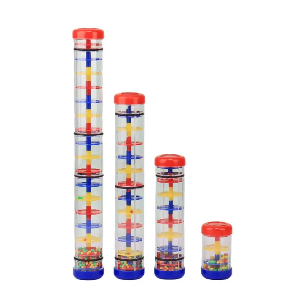 Giocattolo educativo per l'apprendimento del tempo della sabbia Strumento educativo Rainmaker Rain Stick Giocattolo musicale Clessidra arcobaleno Rainstick