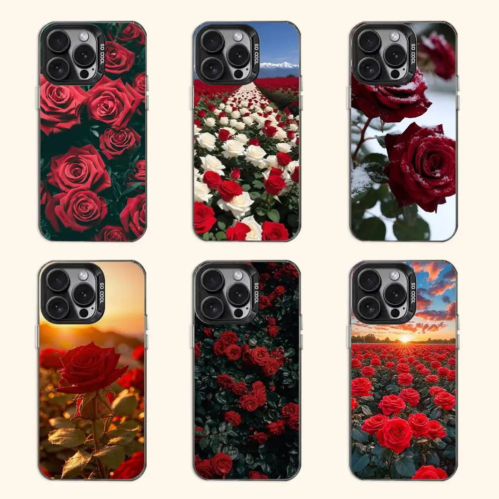 

Beautiful Rose Case for iPhone 11 12 13 14 15 16 17 Pro Max XS X XR Cover