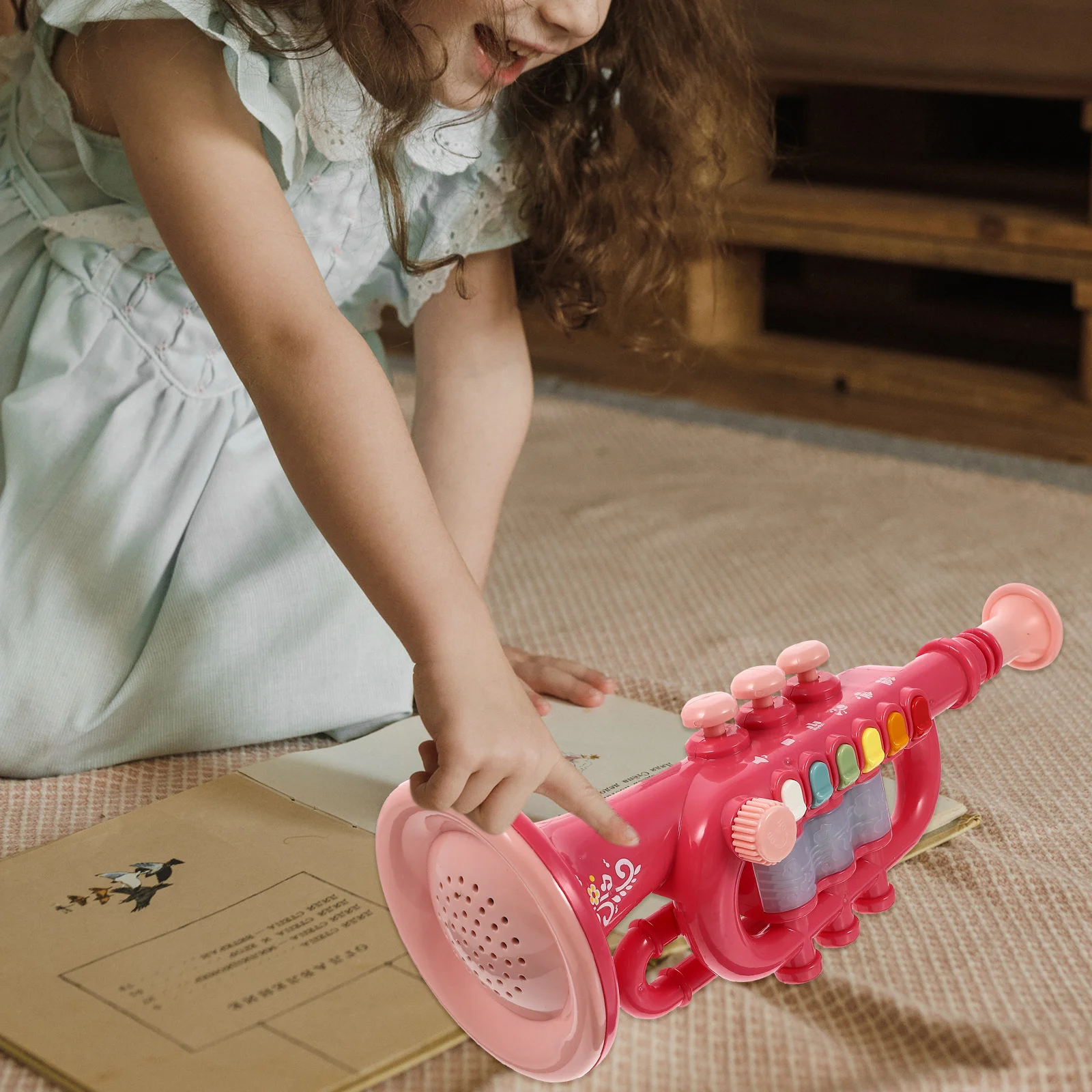 

1Set Children Trumpet Instrument Kids Musical Enlightenment Wind Plaything for Learning Rhythm and Sound Development