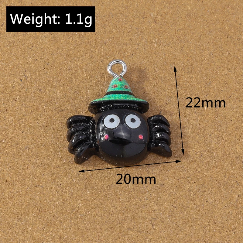 10 Stück niedlichen Harz Halloween Ghost Pumpkin Charms Anhänger für Schmuck machen Halskette Ohrringe DIY Armband Zubehör liefert – Detail 9