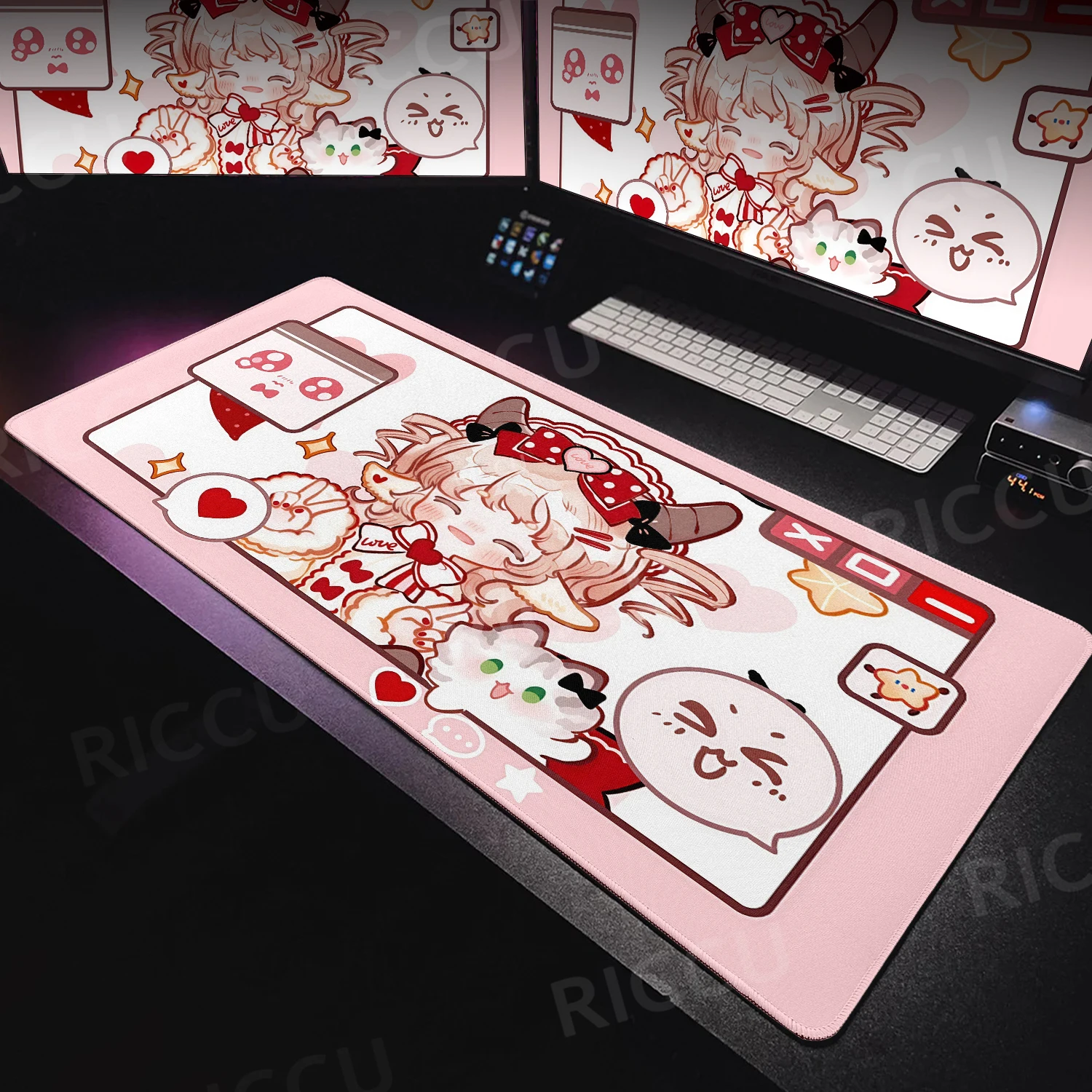 Pretty Cute Cartoon Girls Mouse Pad tapis de souris xxl Laptop Gaming Extended Desk Mat PC Kawaii Gamer Cabinet LockEdge Carpets