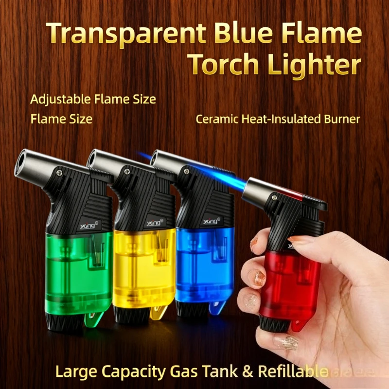 Elbow Electronic Lighter - Transparent Window Metal & Plastic Hybrid, Press Inflatable Windproof, Portable Outdoor Ignition Tool