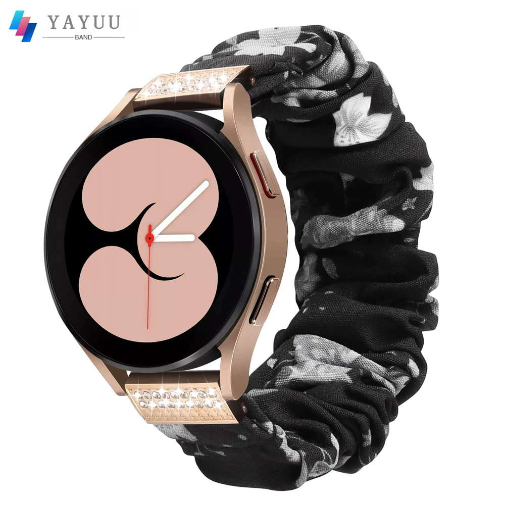 Scrunchie Strap for Samsung Galaxy Watch 5/4 40mm 44mm/Galaxy Watch 5 Pro, 20mm Elastic Cute Fabric Band For Amazfit GTS 4