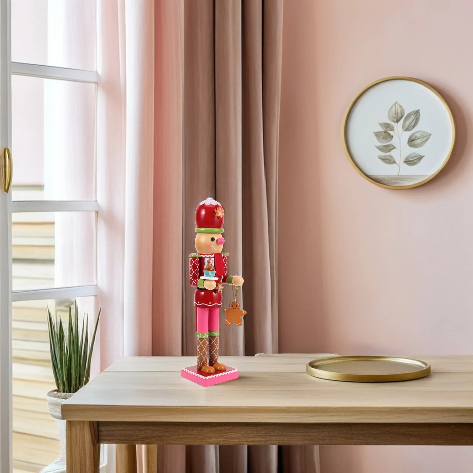 

Gingerbread Man Nutcracker Soldier European Creative Craft Ornament Decorative Shelf Decor Nutcracker Baker Holiday Home Decor