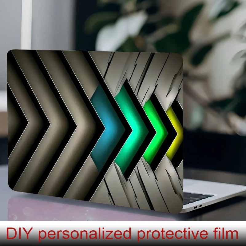 

2 laptop stickers Black Gold Streamline Pattern Protective film, DIY scratch resistant sticker