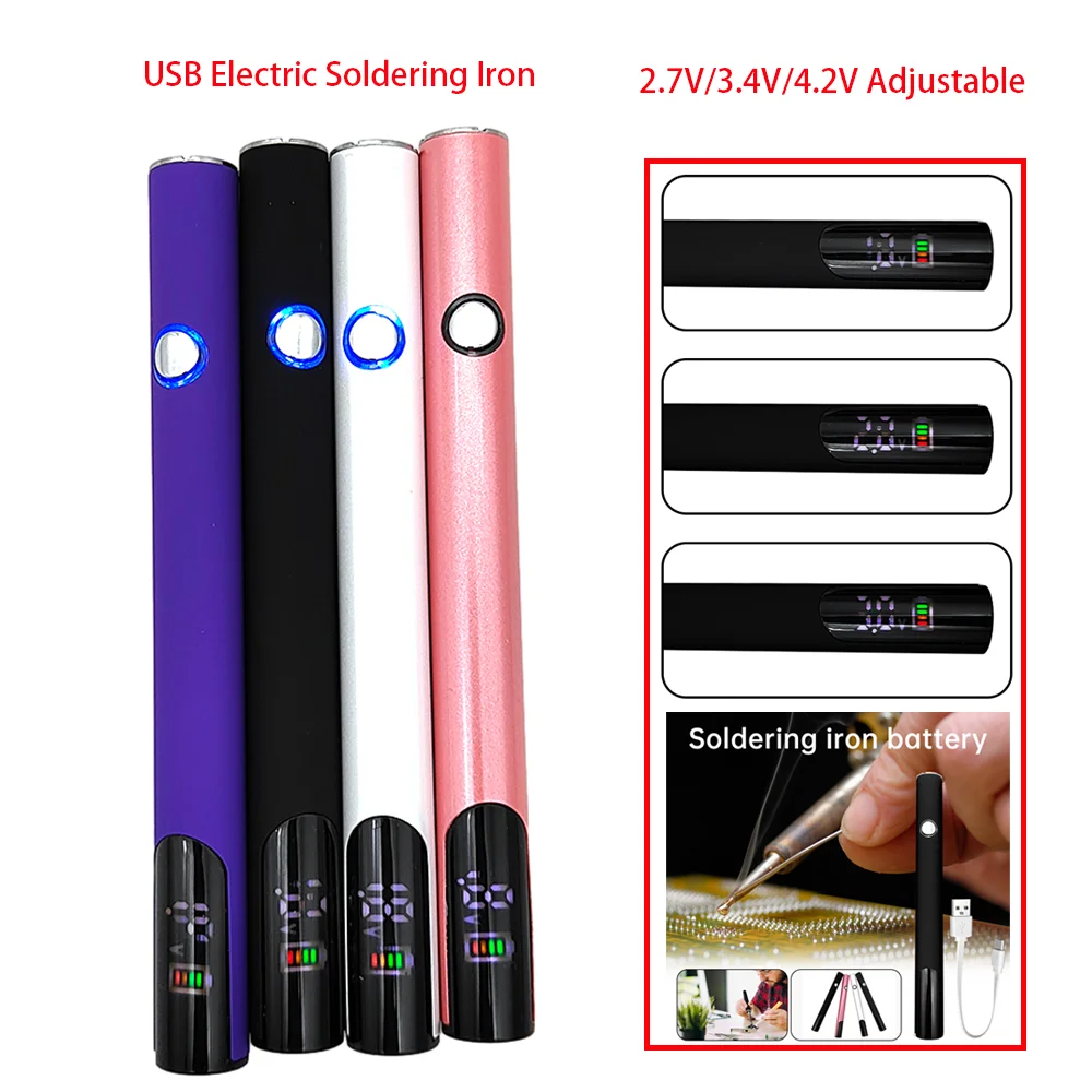 

USB Electric Soldering Iron Digital Preheating Battery Button Pressure 2.7V/3.4V/4.2V Adjustable Battery Pole Solder Irons Tool