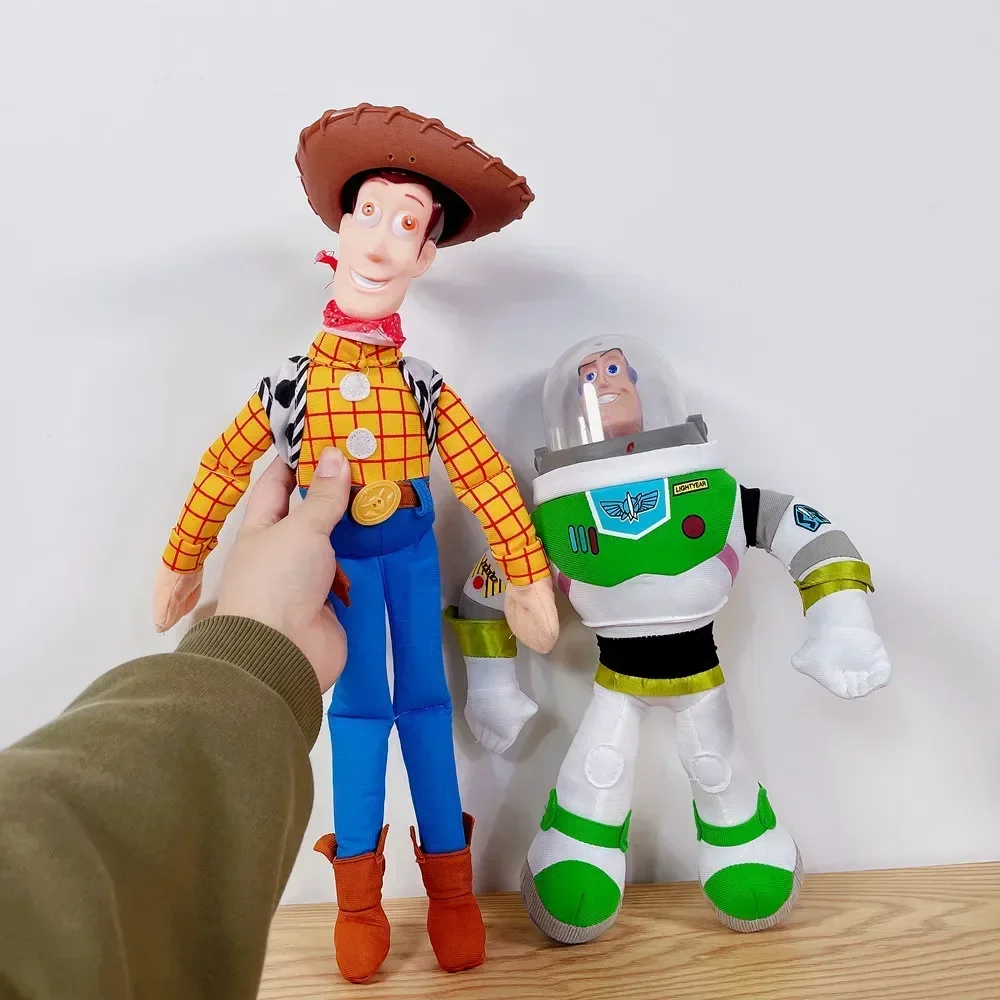 

40cm Disney Cartoon Toy Story Adorable Plush Doll Sheriff Woody and Buzz Lightyear Car Decoration children birthday gift