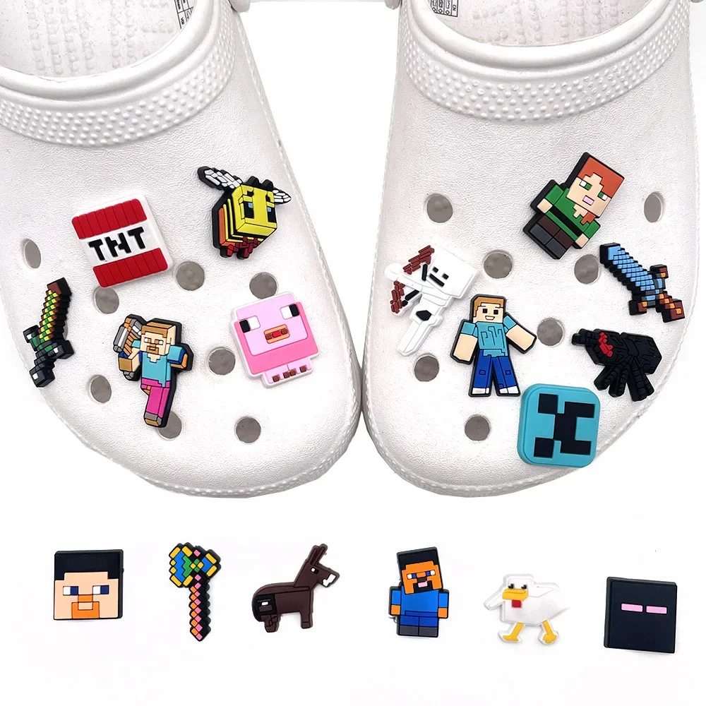 Juego de dijes de My World para zapatos, accesorios bonitos de dibujos animados de PVC, hebilla de zueco de cocodrilo, regalo Unisex, 18 unidades