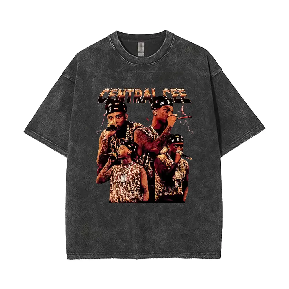 

Washed Vintage Rapper Central Cee Merch 2026 T-shirt Men Women Fashion Hip Hop Short Sleeve T Shirt Mens High Quality Streetwear