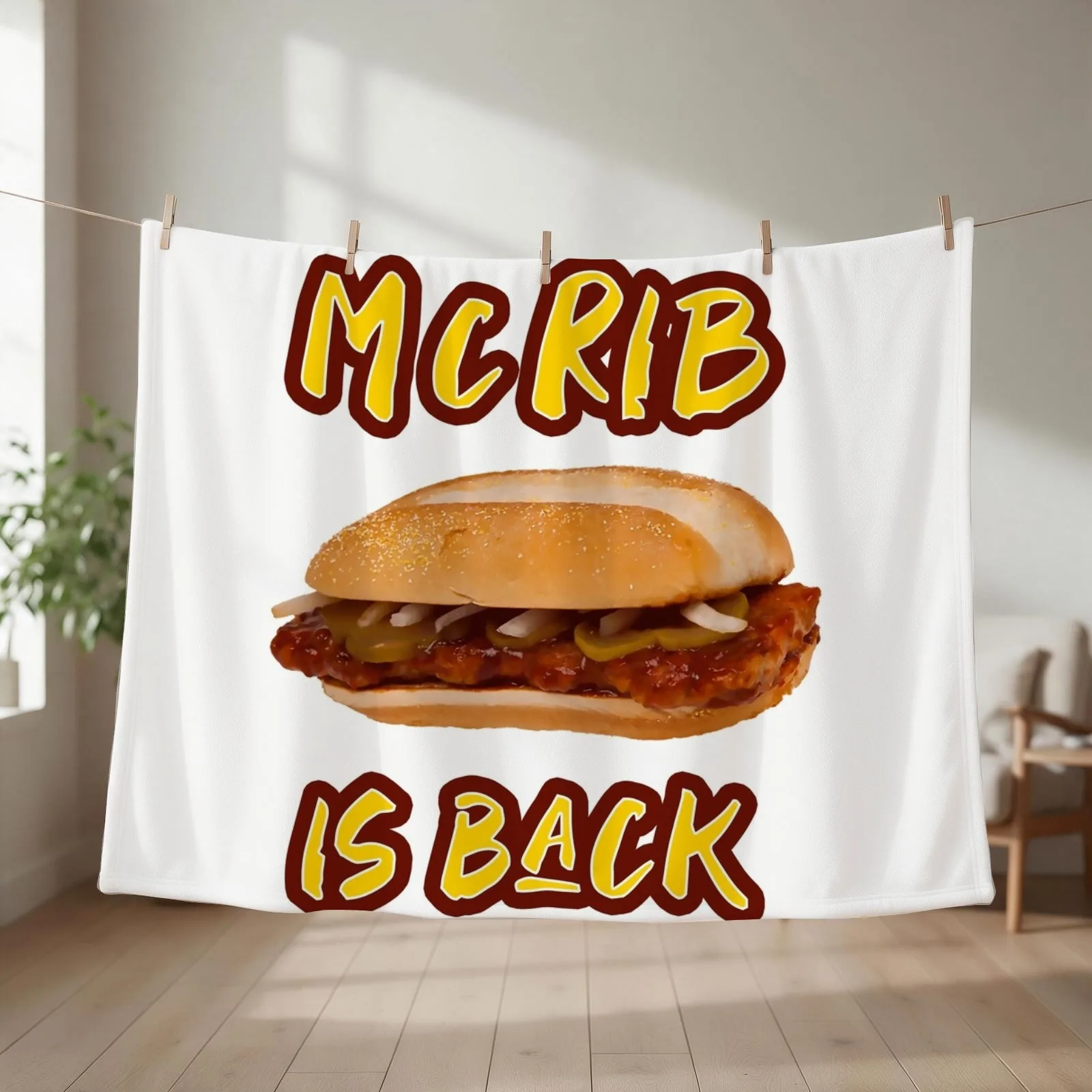 It's McRib Season! Throw Blanket For Baby Decoratives Beautifuls Vintage Blankets
