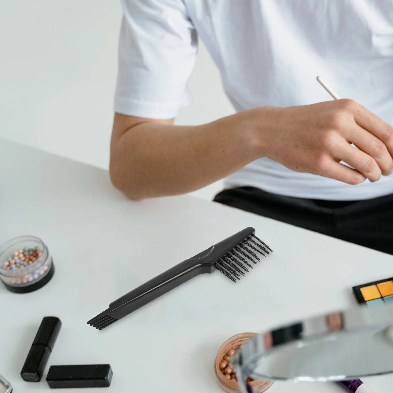 

2pcs Hairbrush Cleaner Tool Comb Cleaning Brush Mini Paddle Brush Rake For Deep Grooves Dust Removal Quick Clean Home Salon