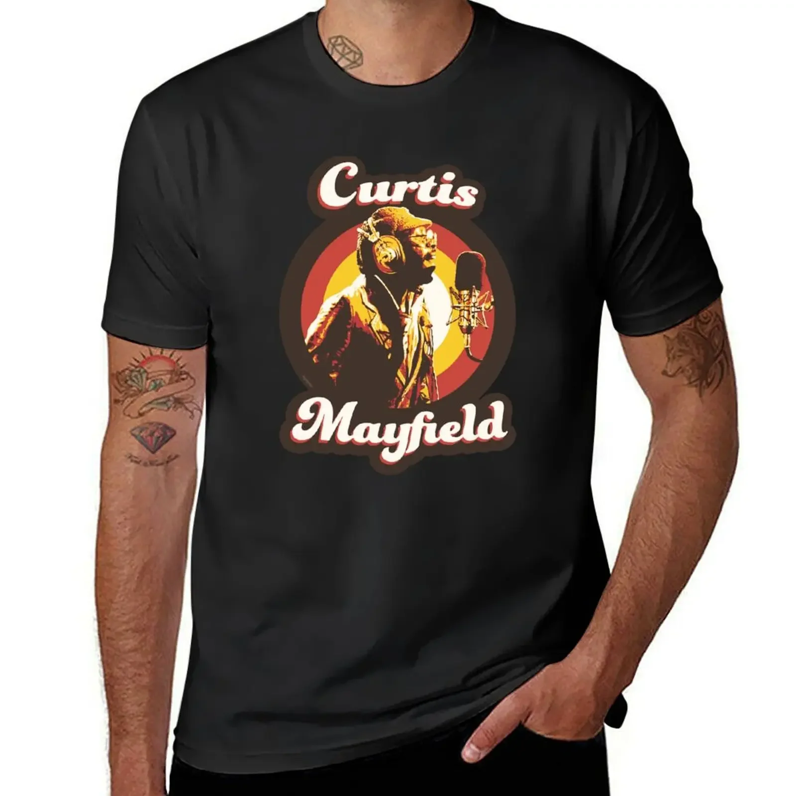 Curtis Mayfield 70s Funky Soul T-Shirt cute tops anime boys animal print Blouse mens graphic t-shirts big and tall