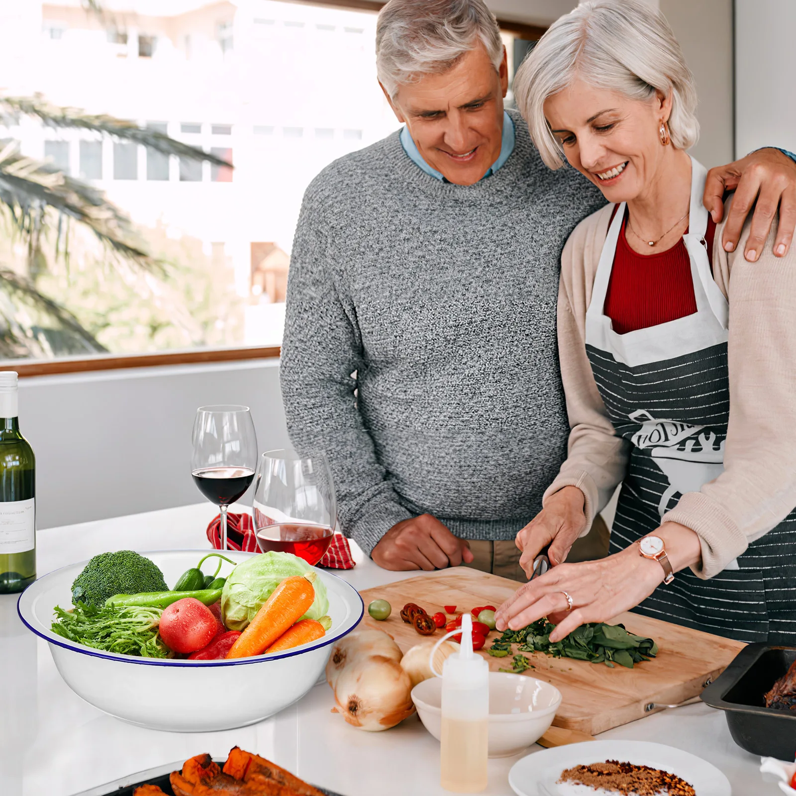 

Enamel Basin Bowls Large Capacity Vintage Thickened Kitchen Sink Dishes Bread Soup Baking Enamelware Bowls Container