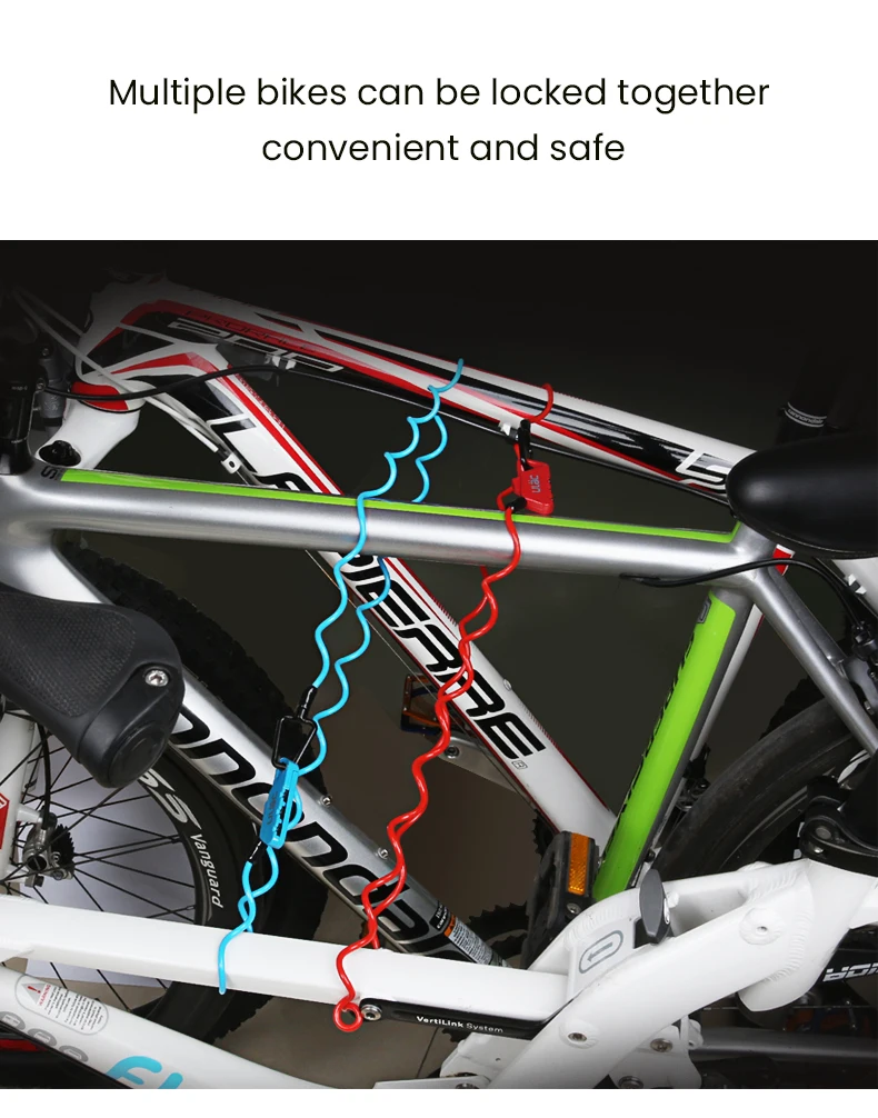 ULAC Fahrrad-Kombinationsschloss 1,2m Verlängertes Spiralkabel 3-stellige Kombination Rückstellbar Leichtgewichtig Tragbar Fahrradzubehör – Detail 18