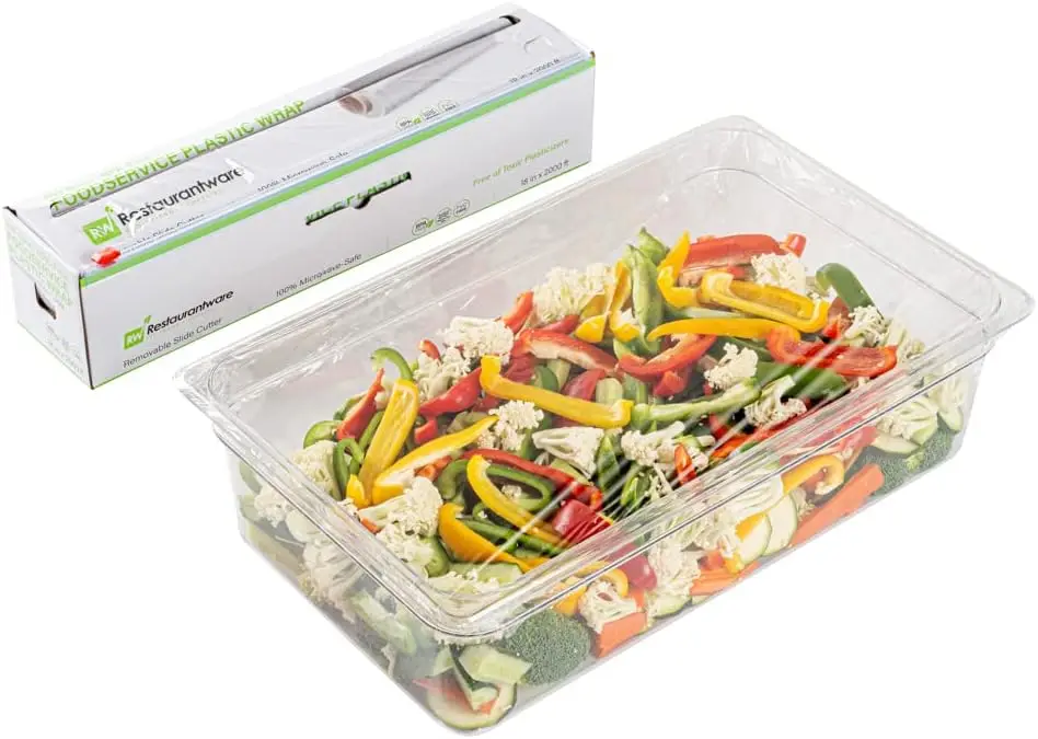 

18 Inch x 2000 Feet Microwavable Cling Wrap with Slide Cutter for Fresh Food Storage