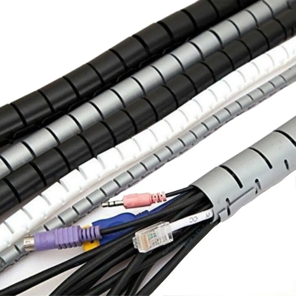 Desktop Wire Wrap Tube Cable Winder Cable Organizer Management Cord Protector Storage Pipe