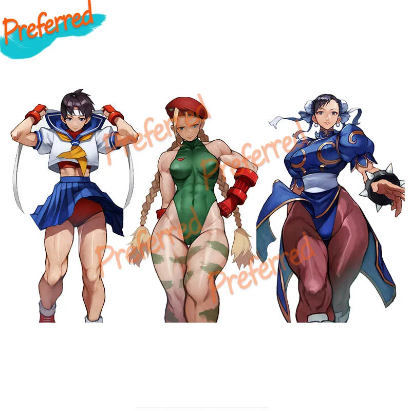 

Chun Li Cammy белая Kasugano Sakura наклейка для игры девушки-истребителя Мотокросс гоночный фотоэлемент Наклейка на стену автомобиля высечка