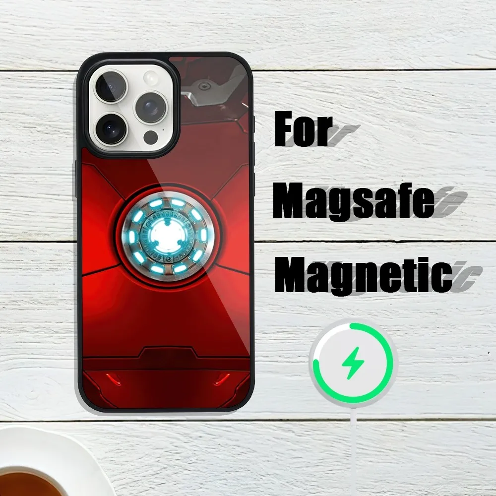 Movie I-Iron M-Man Cool Phone Case For iphone 13 Plus 12 14 Mini 11 Max 15 Pro Magsafe Magnetic Wireless Charging Shell