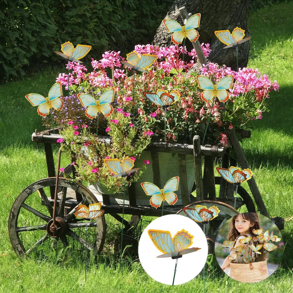 Decorative Butterfly Stake For Garden Realistic PVC Lawn Ornament Vivid Outdoor Yard Art For Backyard Landscape Decor