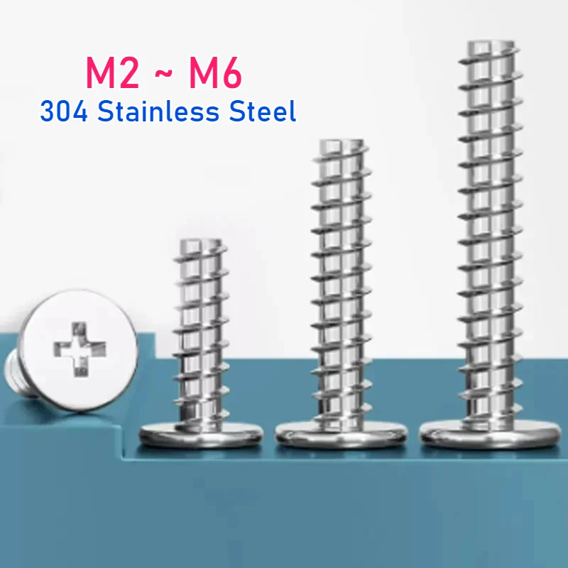 

M2 M2.3 M2.6 M3 M4 M5 M6 304 Stainless Steel CB Flat Head Cross Flat Tail Self-tapping Screws Thin Head Flat Head Screws