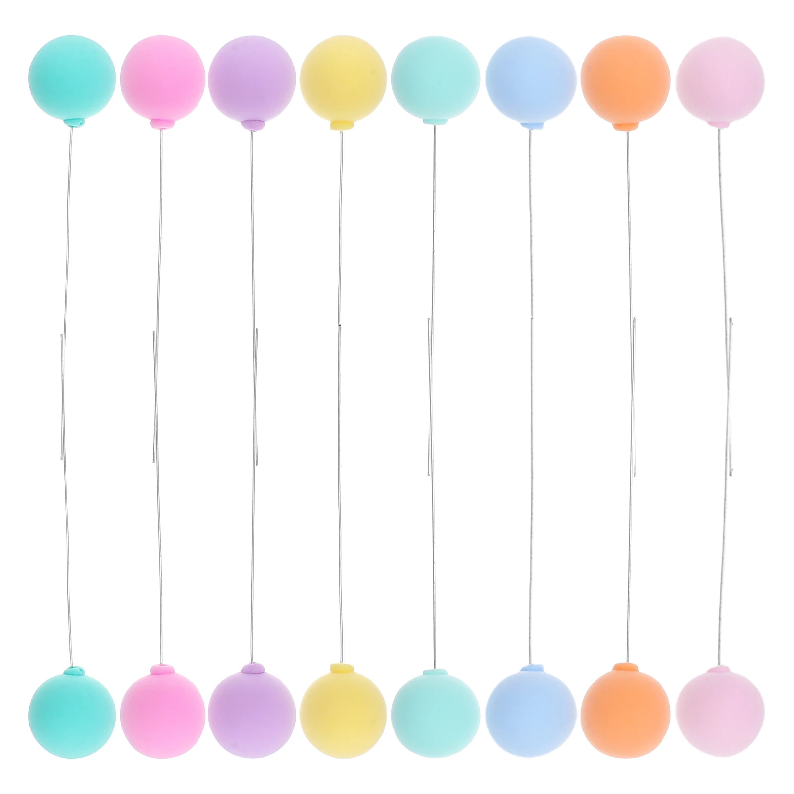 

16pcs Cake Decoration Baby Shower Girl Ball Balloon Cupcake Toppers Iron Wire Rainbow Pastel Colorful Macaroon DIY Graduation