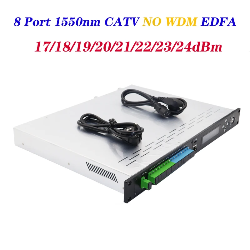 

8 Port 17/18/19/20/21/22/23/24dBm No WDM EDFA 1550nm Optical Fiber Amplifier CATV Network EDFA With SNMP 8 Puertos customized