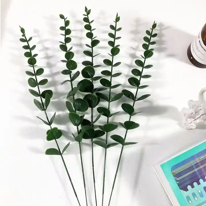 300pcs PX1503 Wholesale Artificial Eucalyptus Leaves Stem Eucalyptus Branches flowers for Wedding Home Wall Decor