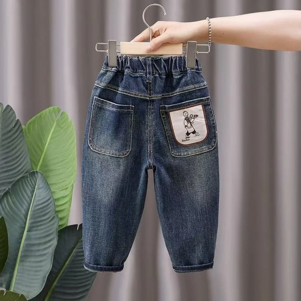 Jeans Baby Jeans 2026 Spring/Autumn New Collection Children's Stylish Loose Jeans Boys' Pants Handsome