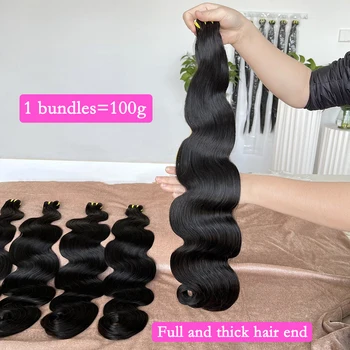 Tissage en lot 100% naturel Body Wave Double tirage, Extensions de cheveux bruts non traités, couleur naturelle, pour femmes