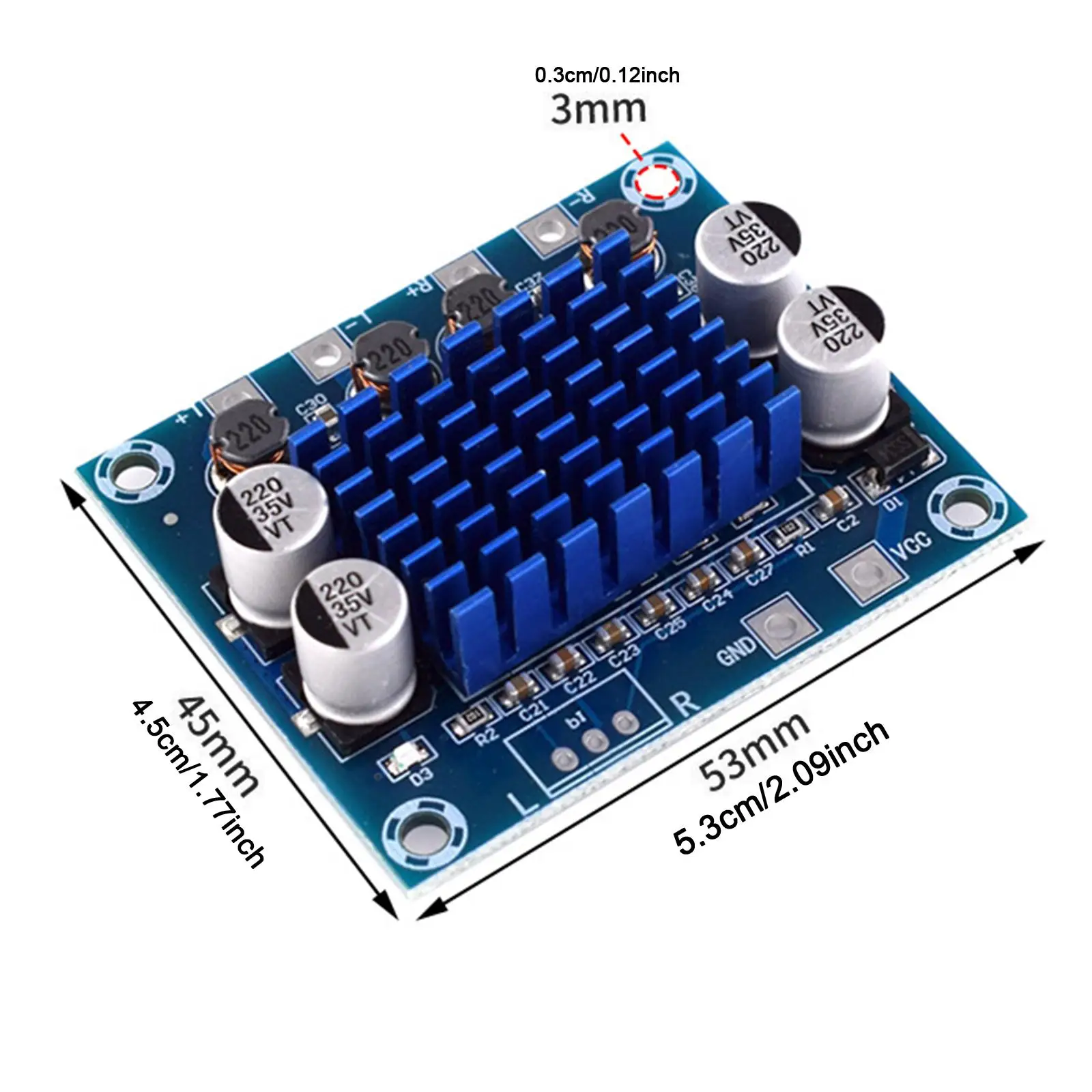 Picture 7: Digital Audio Amplifier Board 30W+30W Mini Stereo Amp Module DC8V-26V Amplifier Module for DIY Speakers Car Sound System Radios